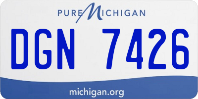 MI license plate DGN7426