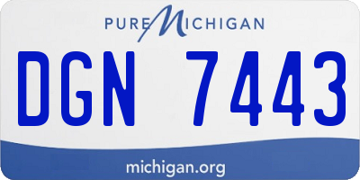 MI license plate DGN7443