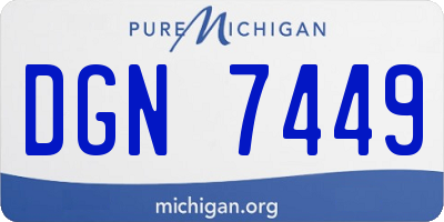 MI license plate DGN7449