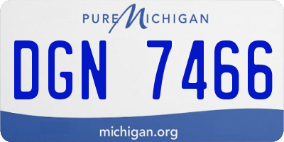 MI license plate DGN7466