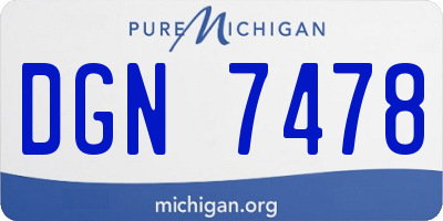 MI license plate DGN7478