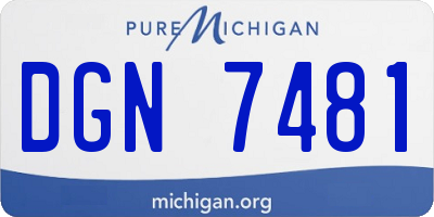 MI license plate DGN7481