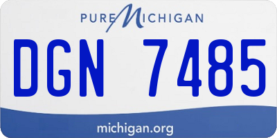 MI license plate DGN7485