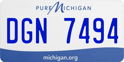 MI license plate DGN7494