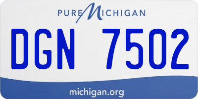 MI license plate DGN7502