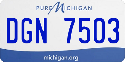 MI license plate DGN7503