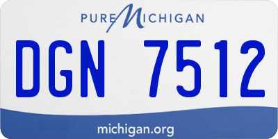 MI license plate DGN7512