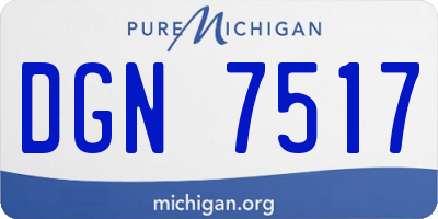 MI license plate DGN7517