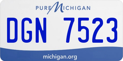 MI license plate DGN7523