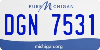 MI license plate DGN7531