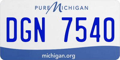 MI license plate DGN7540