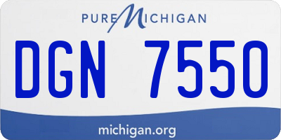 MI license plate DGN7550