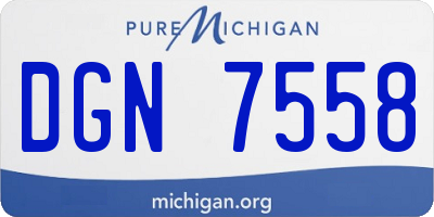 MI license plate DGN7558