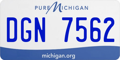MI license plate DGN7562