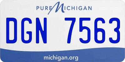 MI license plate DGN7563