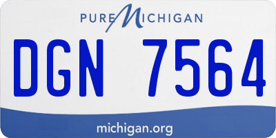 MI license plate DGN7564