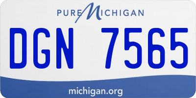 MI license plate DGN7565
