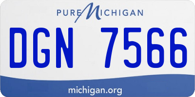 MI license plate DGN7566