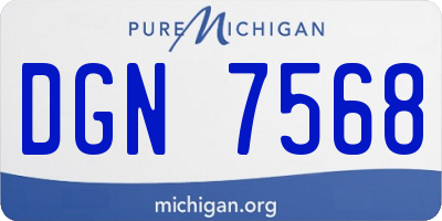 MI license plate DGN7568
