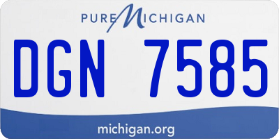 MI license plate DGN7585