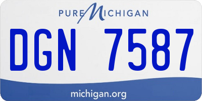 MI license plate DGN7587