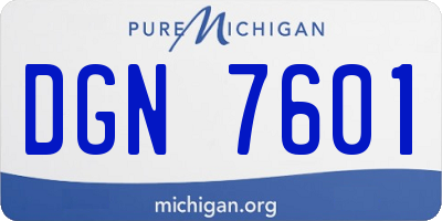 MI license plate DGN7601