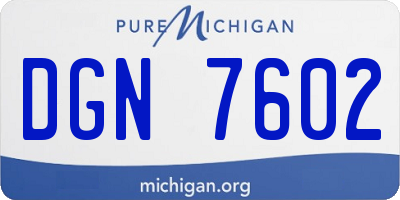 MI license plate DGN7602