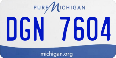 MI license plate DGN7604