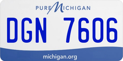 MI license plate DGN7606