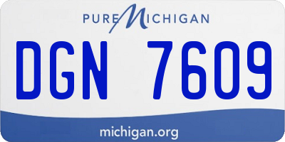 MI license plate DGN7609