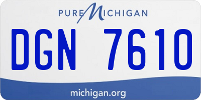 MI license plate DGN7610
