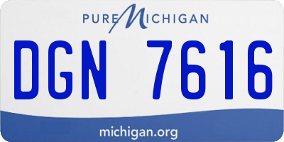 MI license plate DGN7616