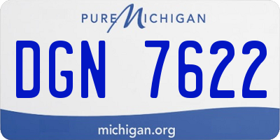 MI license plate DGN7622