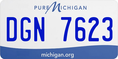 MI license plate DGN7623