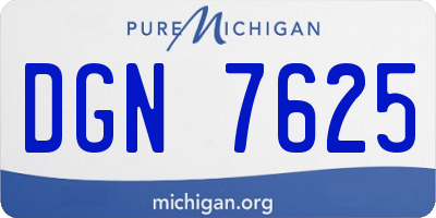 MI license plate DGN7625
