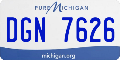 MI license plate DGN7626