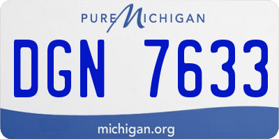 MI license plate DGN7633
