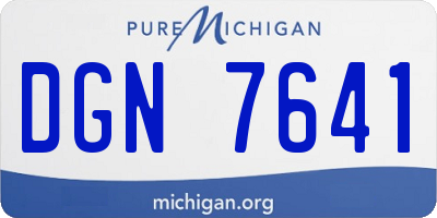 MI license plate DGN7641