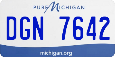 MI license plate DGN7642