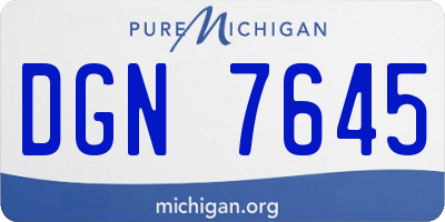 MI license plate DGN7645