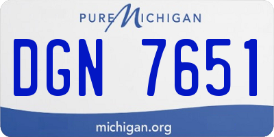 MI license plate DGN7651
