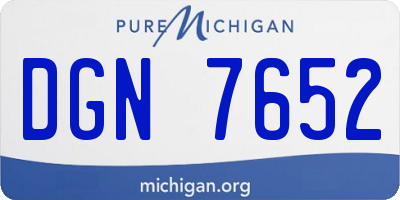 MI license plate DGN7652