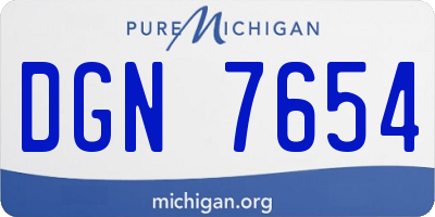 MI license plate DGN7654