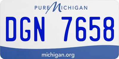 MI license plate DGN7658