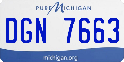 MI license plate DGN7663