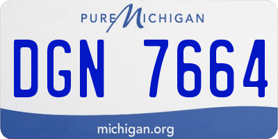 MI license plate DGN7664