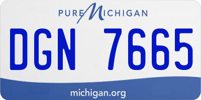 MI license plate DGN7665