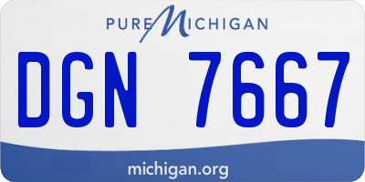 MI license plate DGN7667