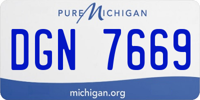 MI license plate DGN7669