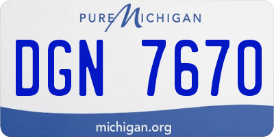 MI license plate DGN7670